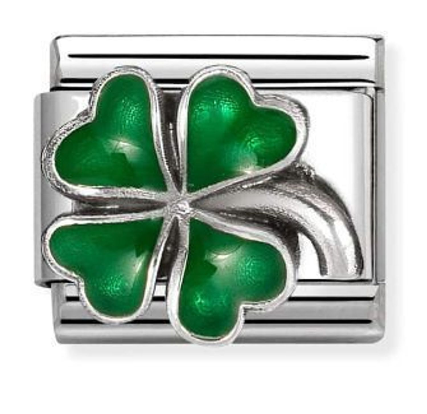 Link Nomination Composable Silver – zielona koniczynka 33020442, srebro 925.jpg